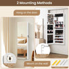 Wall/Door Mounted Jewelry Armoire Organizer 110 cm w/ Full-length Mirror-White