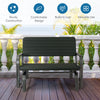 Outdoor Bench 2-person Glider Patio Glider Rocking Loveseat w/Ergonomic Backrest