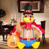 180 cm Thanksgiving Inflatable Turkey Fall Harvest Decoration for Lawn w/LED Lit