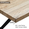 Modern Rectangular 4 Seater Dining Table Metal Straight Legs Morden Brown