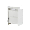 White LED Bedside Cabinet Table Side Table Display Drawers Shelf Storage Socket