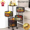 6 Tier Kitchen Rotating Storage Trolley Cart Utility Vegetable Mobile Shelf Rack