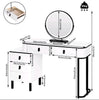 White Dressing VanityTable Wood Makeup Desk with LED Mirror Drawers