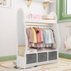 Kids Wardrobe Clothes Hanging Drawer Storage Cabinet Open Wardrobe Furniture New