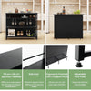 Industrial Bar Cabinet Kitchen Storage Sideboard W/ Rack Glass Holders