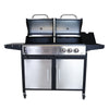 Charles Bentley Dual Burner Gas Grill & Charcoal Grill BBQ - Stainless Steel