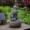 Solar Power Water Fountain Garden Water Feature with LED Light Indoor Outdoor