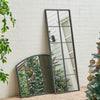 Rectangle Shape Arched Window Mirror Durable Metal Frame Wall Mounted Home Decor