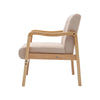Vintage Upholstered Fabric Armchair with Button Lounge Chair Solid Wooden Frame