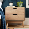 2 Drawer Bedside Oak Effect Scandi Legs Bedroom Furniture Nightstand Table Unit