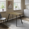 Dining Table 4-6 Seater Rectangular Kitchen Modern Metal Legs Oak Wood Furniture