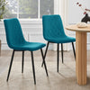 Dusk Annie Teal Blue Velvet Set of 4 Dining Chairs RRP £248