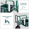 Fishing Trolley Single Wheel Folding Barrow Cart with Bag Adjustable Legs Green