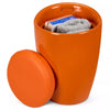 Storage Stool w/ Faux Leather Ottoman Seat Toys Holder ABS Plastic Foam | 51cm