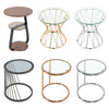 Round Glass Top End Table Living Bedroom Bed Side Sofa Coffee Table Metal Chrome