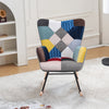 Relax Rocking Chair Fabric Upholstered Single Sofa Armchair w/Solid Wood Legs