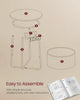 White Bedside Table with Basket & Cubby End Side Table w/ Charging Station