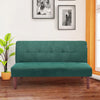 Fabric Sofa Bed 2 Seater Padded Seat Sofabed Sleeper Lounge Recliner Couch Green