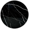 Nesting Coffee Table Set of 2 Marble Effect Side End Table for Living Room Black