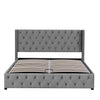 Merax Upholstered Bed Functional Bed from Storage Double Size Grey Velvet