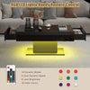 High gloss Coffee Table with RGB LED Lights Living Room Cocktail Table Black