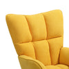Scandinavian Armchair Wing Back Recliner Rocking Chair Cube Fabric Upholstered