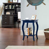 Accent Table End Table with Curved Legs 2-Tier Open Storage Shelves-Blue