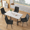 Set of 4 Dining Chairs with Backrest Metal Legs Velvet Seat Kitchen Chairs Grey