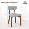 2 Pcs Dining Chairs Set Upholstered Mid-Back Chairs Armless Side Chairs
