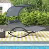 Costway Outdoor Double Chaise Rocker Rocking Daybed Sun Lounger w/ Canopy