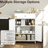 Freestanding Storage Organizer Bathroom Floor Cabinet-White