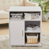 Wood Open Shelf Printer Stand Office File Storage Cabinet Side Table with Wheels