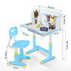 Kids Desk Chair Set School Student Child Kids Study Table Height Adjustable Wfzm