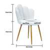 Velvet Shell Accent Chair Padded Upholstered Vanity Lounge Seat Gold Metal Legs
