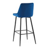 2X Blue Velvet Bar Stools Breakfast Pub Chair Kitchen Seat Height 75 cm