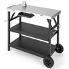 3-Tier Foldable Outdoor Cart Food Prepare Dining Cart Table Flattop Worktable