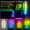 Tall Slim Music Sync RGB LED Corner Floor Lamp Neon Lights Bar Party Wall Light