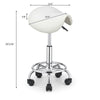 Saddle Rolling Salon Stool Hydraulic Lift Swivel Barber Tattoo Chair White Black