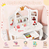 Kids Princess Vanity Table & Chair Set w/Pull-out Drawer & Stool-White
