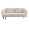 2 Seater Teddy Velvet Sofa with 2 Pillows Couch Love Seat Settee Home Metal Legs