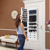 Jewelry Cabinet Lockable w/Full-Length Mirror Wall Door Mounted Gift