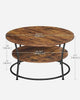Coffee Table, Round Cocktail Table With Shelf, Tea Table, Easy Assembly, Metal