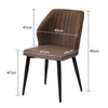 Pair of Faux Leather Dining Chairs Brown Seat Angel Backrest Kitchen Restaurant