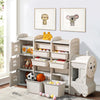 Kids Storage Playroom Shelf Rack Children's Toy Box w/10 Drawers Train Design