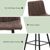 2 x Brown Grey Stripe Faux Leather PU Sauqre Bar Stools Pub Chair Padded Seats