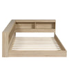 Multifunctional Wooden Double Bed Frame with Storage Space for Adults, Teenagers