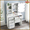 White Dressing Table Vanity Makeup Desk With Hollywood LED Mirror And 6 Drawers