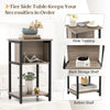 3-Tier Bedside End Table Nightstand Narrow Sofa Side Table w/Storage Shelf