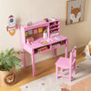 Kids Desk and Chair Set Wooden Children Study Table &Chair Writing Table Set