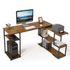 Mondeer L-Shape Computer Desk Corner Desk with 360 Degree Rotatable S-Shelf